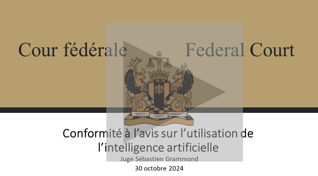 Conformité à l’avis sur l’utilisation de l’intelligence artificielle